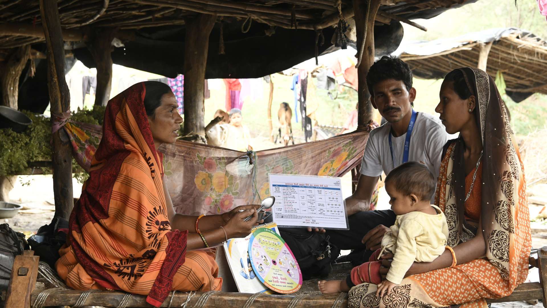 Woman training parents as part of project vruddhi in India.