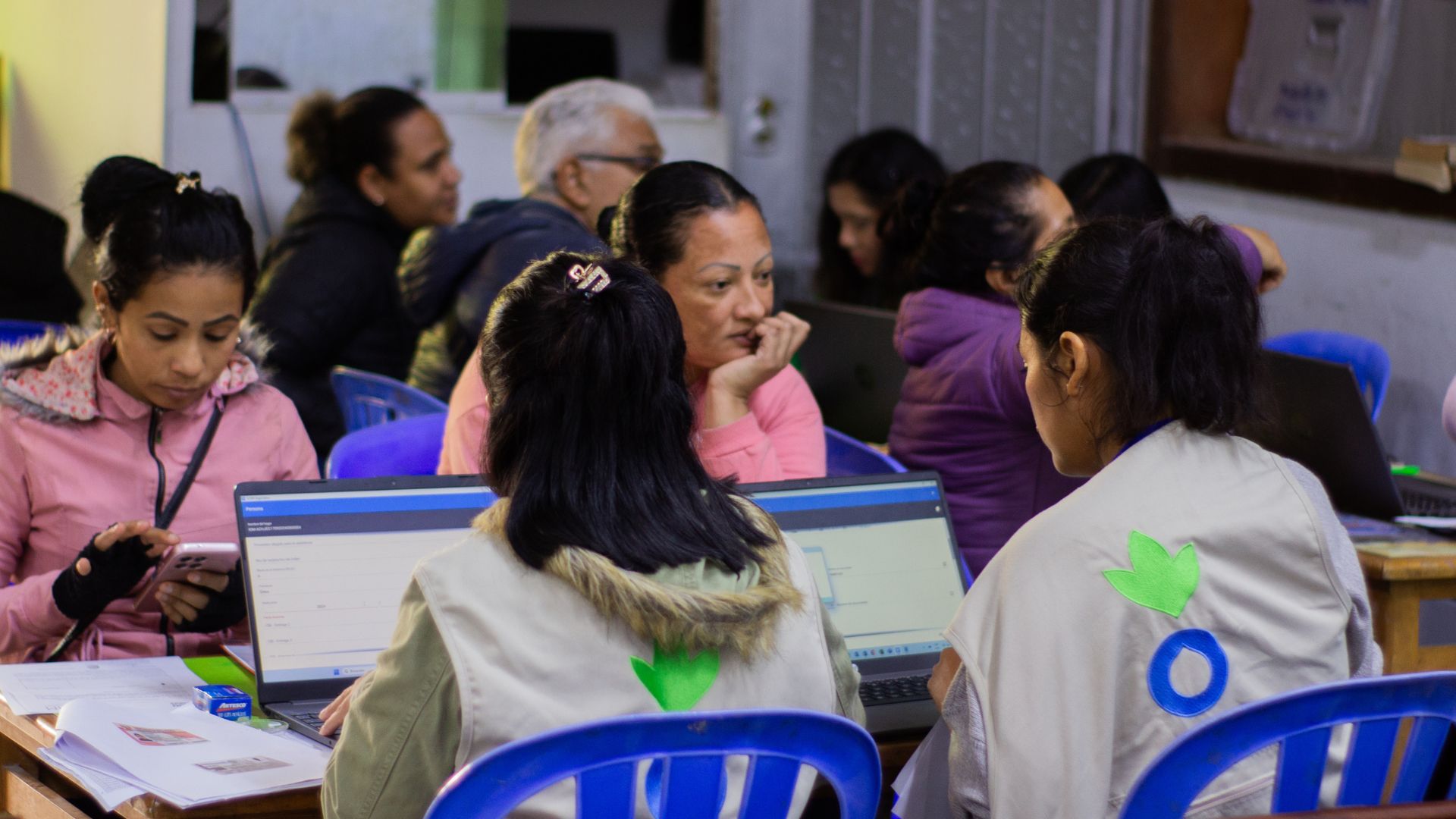 Action Against Hunger staff members sitting together.