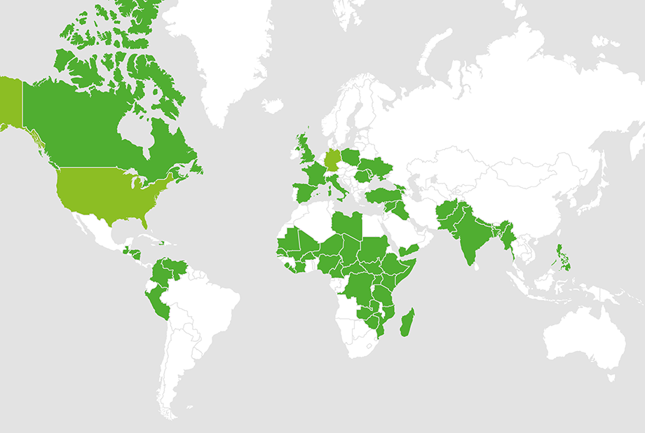 Map of where Action Against Hunger worked in 2024.