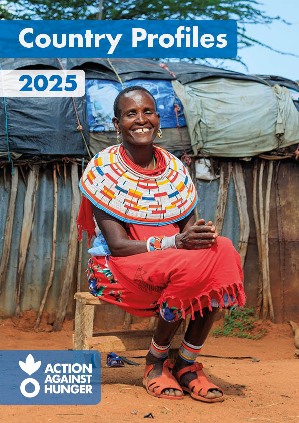 Front cover of Action Against Hunger's country profiles in 2025.