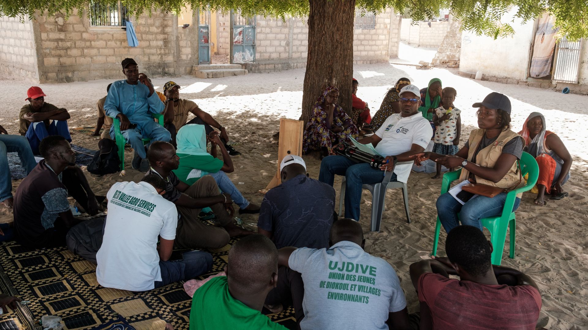 A community meeting in Louga, Senegal, where Action Against Hunger runs it's Bolo Xeex Xibon project.